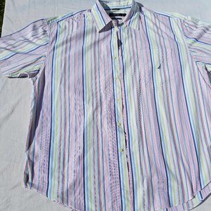 Nautica, 80's two ply cotton, short sleeve, button up